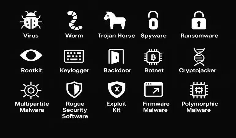 The Most Important Types of Malware: Function, Goal, and Famous Examples