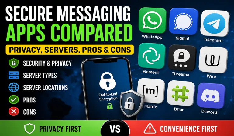 Best Secure Messaging Apps 2026: Privacy, Server Types, Pros & Cons Compared